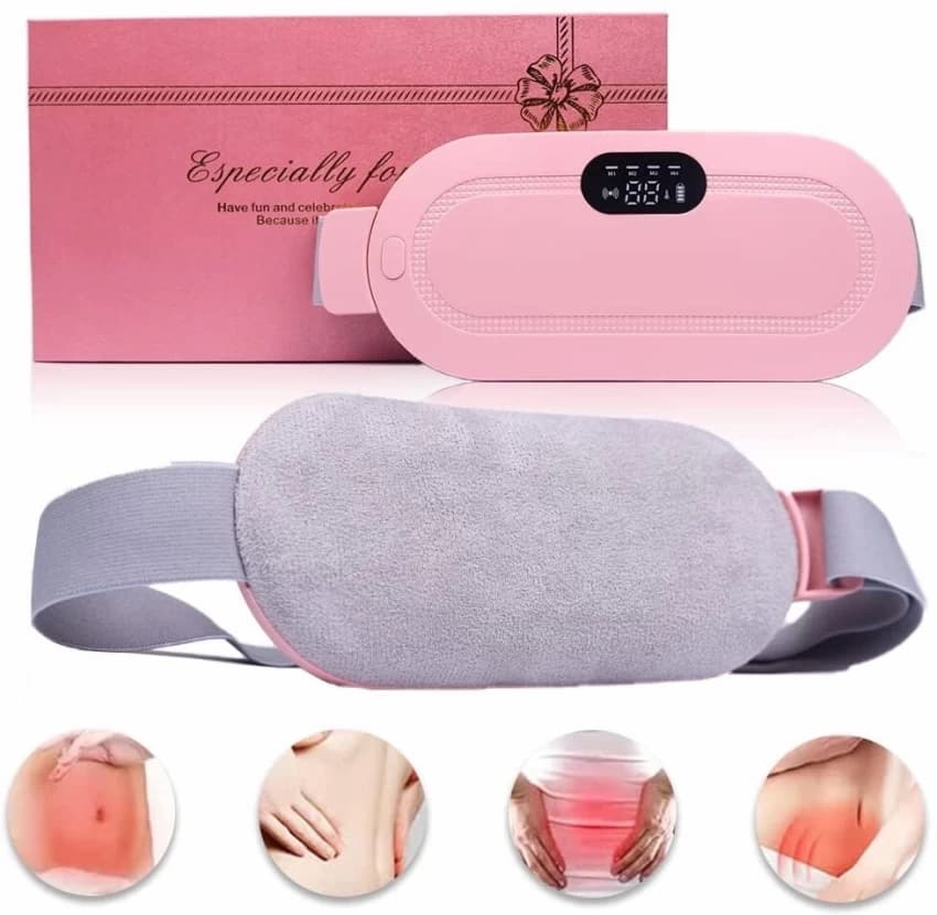 Period Heating Pad for Girls – Electric Waist Belt for Cramps Relief with Heat & Vibration Massage