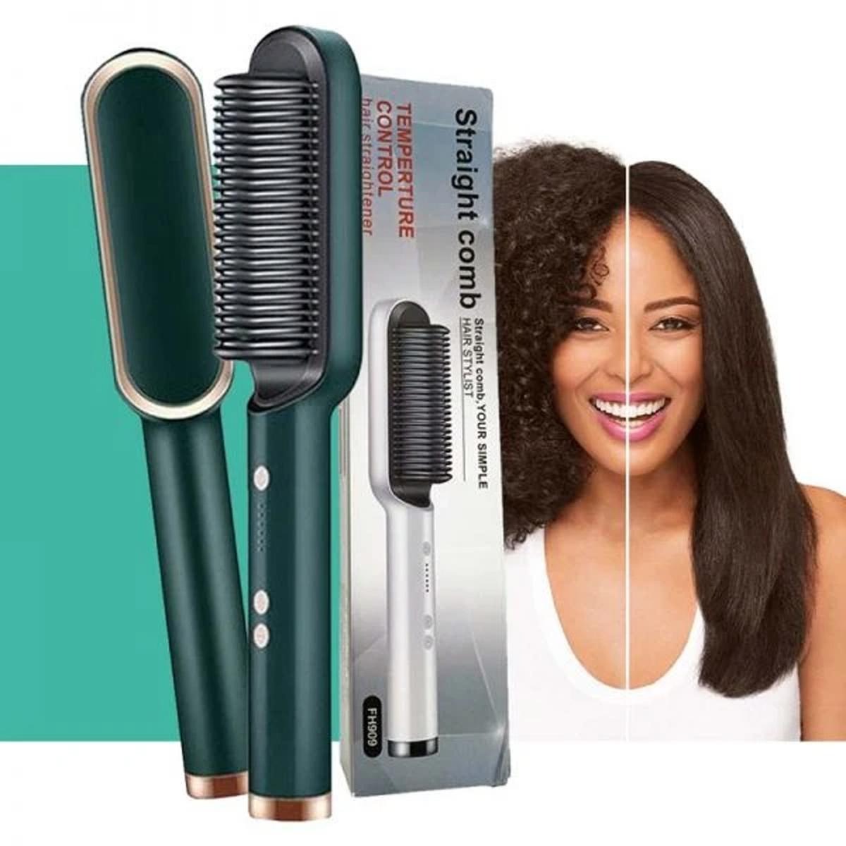 美品　ELEMEA comb STRAITNER Professional Electric Hair Straightener Brush – Heated Comb for