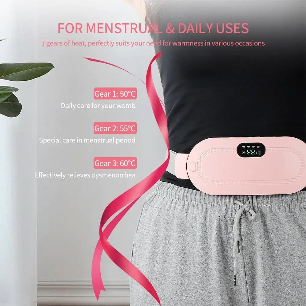 Period Heating Pad for Girls – Electric Waist Belt for Cramps Relief with Heat & Vibration Massage